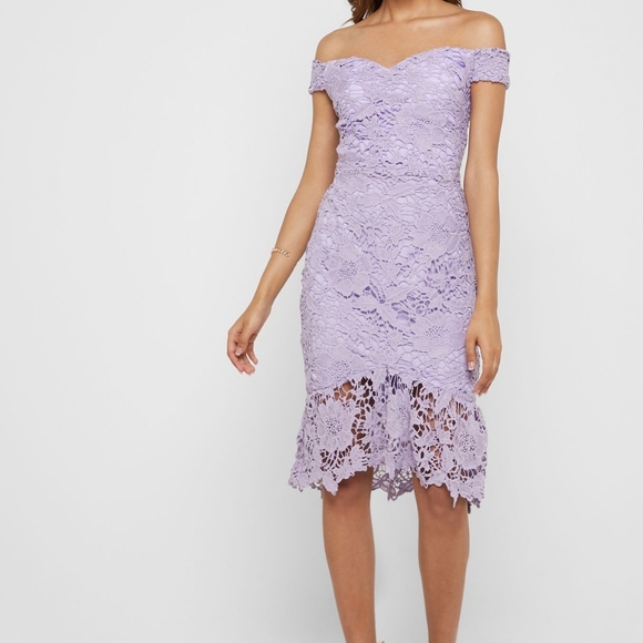 Missguided Floral Lace Bardot Dress - Picture 5 of 5